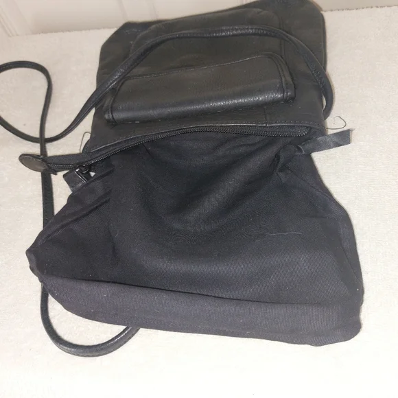 Fossil Black Peebled Genuine Leather Crossbody Bag - Picture 9 of 15